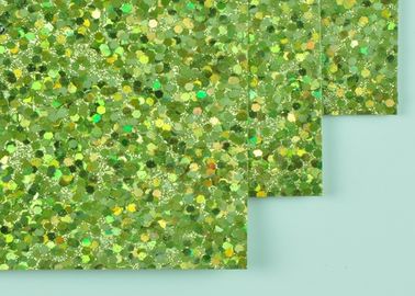 ประเทศจีน 12 * 12 นิ้วขนาดแสงสีเขียวกระดาษ Glitter DIY กระดาษ Glitter พร้อมถักทอ ผู้ผลิต